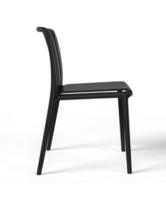 Outdoor Stackable Polypropylene Plastic Dining Side Chairs (Set of 2)