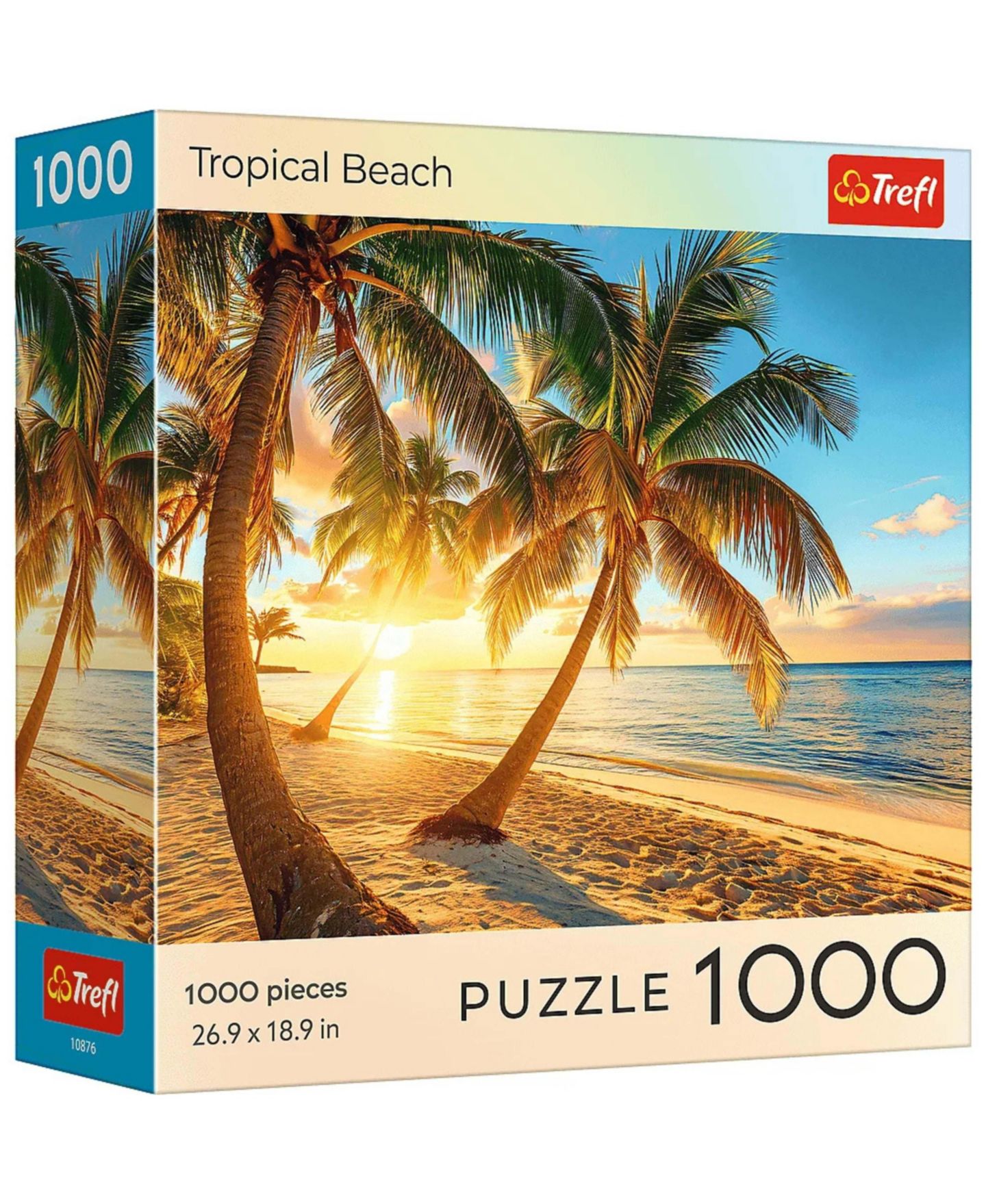 Детский пазл Trefl Red 1000 Piece Puzzle - Sunset Tropical Beach, цвет: Разноцветный — фото 1