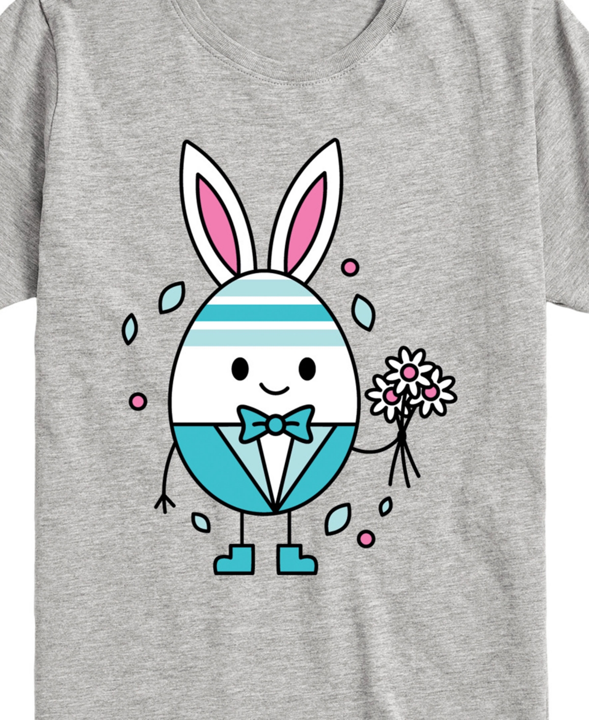 Hybrid Big Boys Happy Easter Bunny Egg Graphic T-shirt In Gray