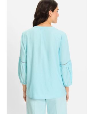 Women's Linen Blend Boho Blouse