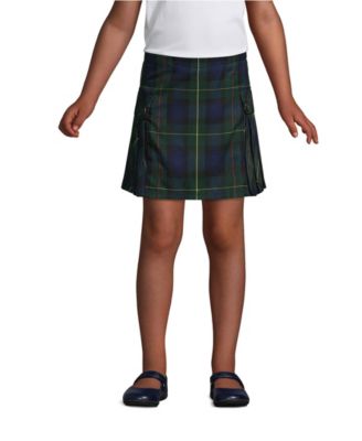 Big Girls Side Pleat Plaid Skort Above the Knee