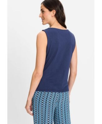 Women's Shell with Pleated Neckline