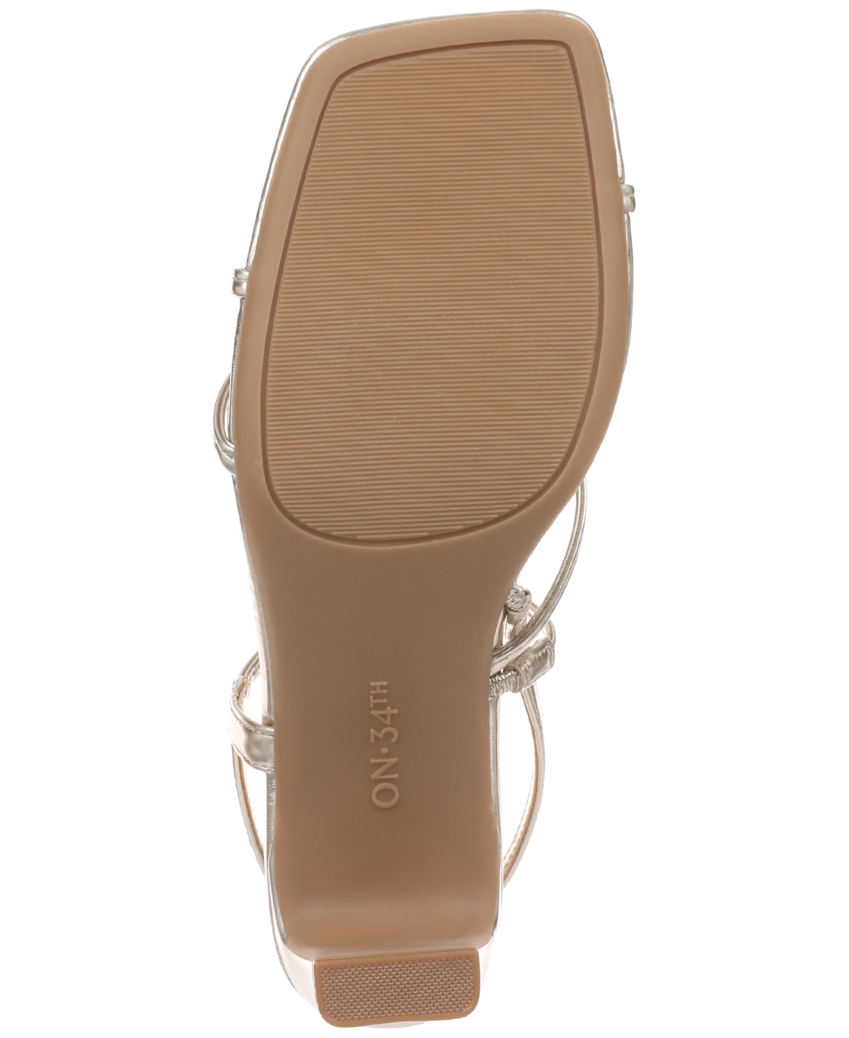 On 34th Women's Cloverr Strappy Block-heel Sandals, Created For Macy's In Gold