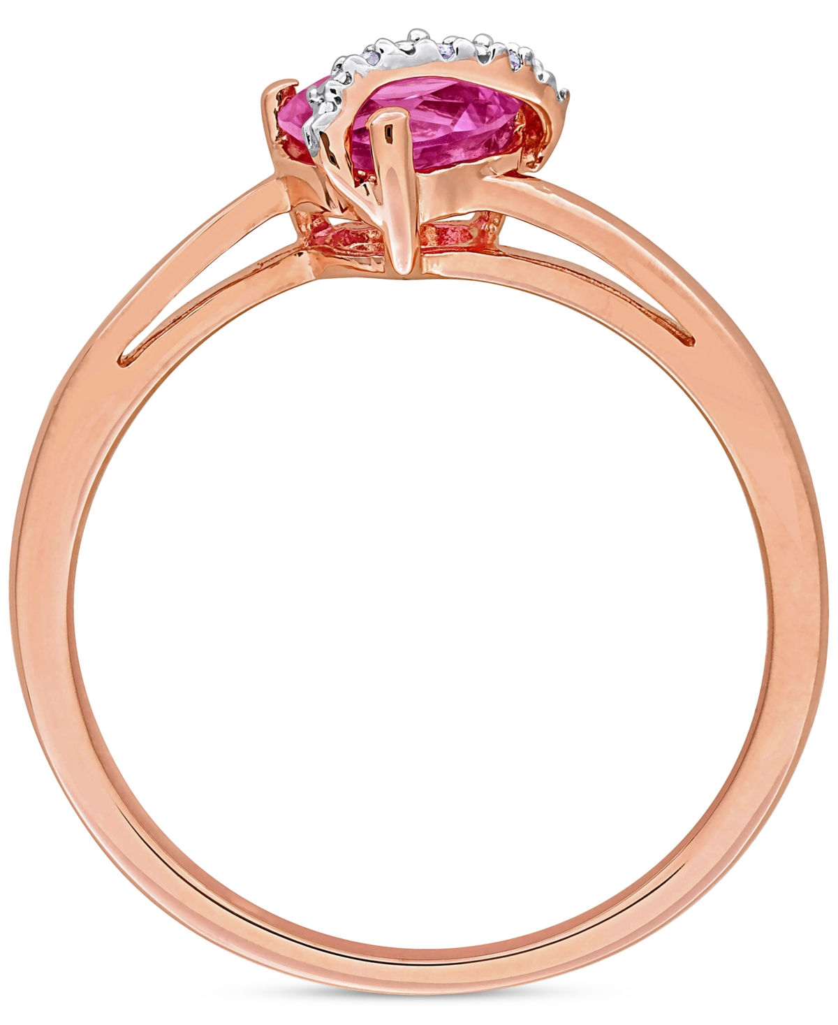 Macy's Gemstone Heart Ring In Sterling Silver In Pink