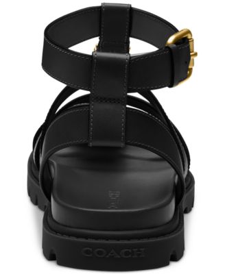 COACH Women's Sculpted C Leather Fisherman Sandals - Macy's