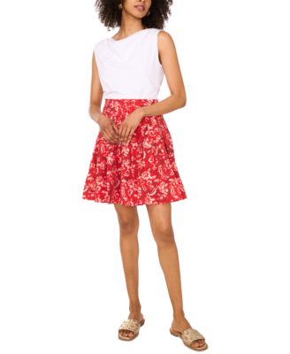 Women's Sewn-Pleat-Yoke Mini Skirt