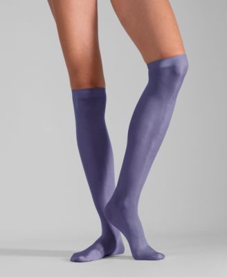 Women's Set of 2 Lustrous Silky Shiny Sheer Dress Knee-high Stockings Socks SKU15049-BL	