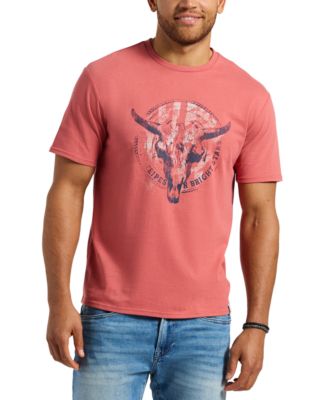 Buffalo David Bitton - Men's Tarz Relaxed Fit Short Sleeve Bull Skull Graphic Crewneck T-Shirt