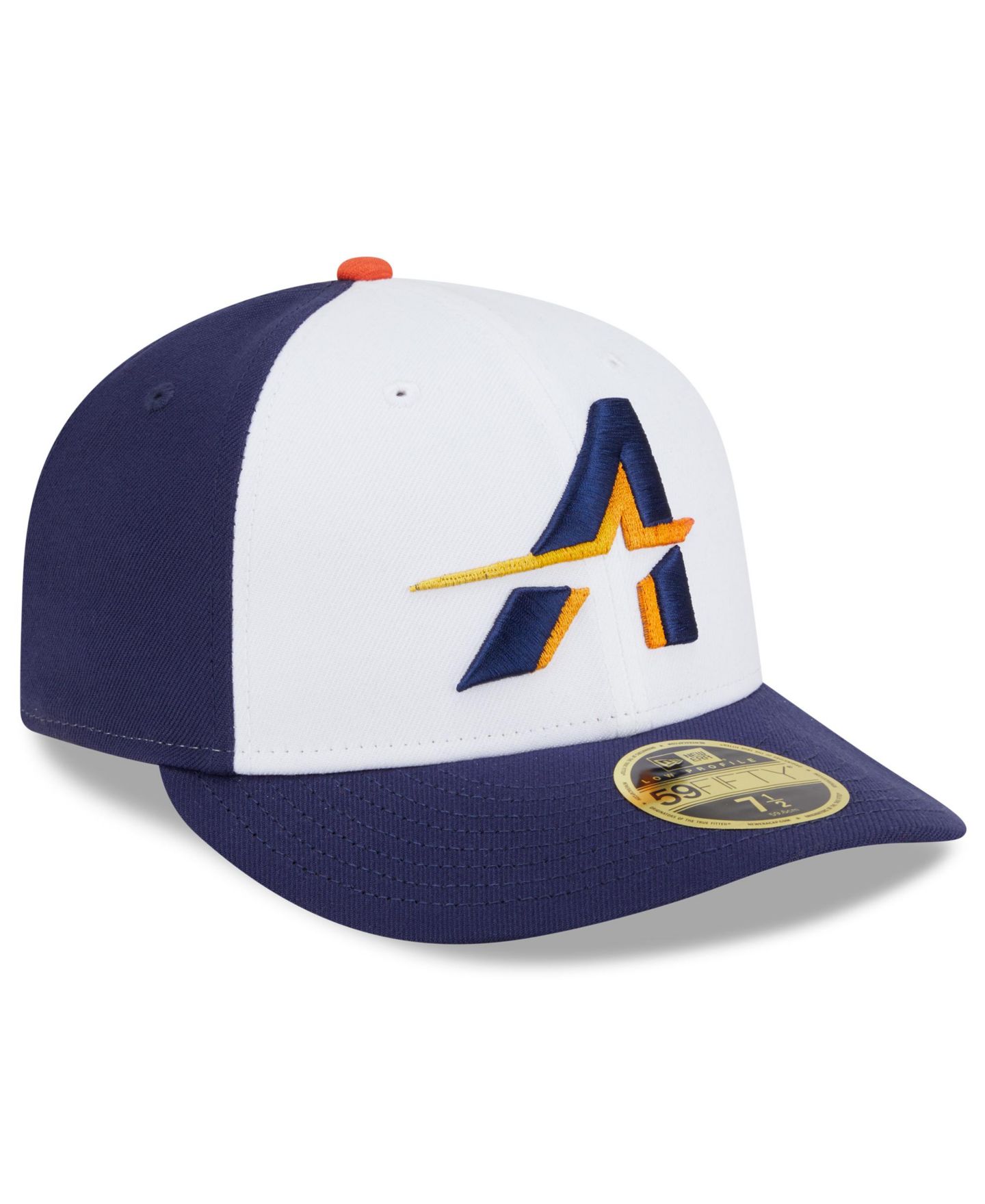 Мужская кепка New Era White/Navy Houston Astros 2025 City Connect Low Profile 58FIFTY Fitted Hat — фото 3