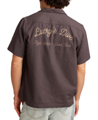 Men's Vice Short Sleeve Button-Front Graphic Camp Shirt