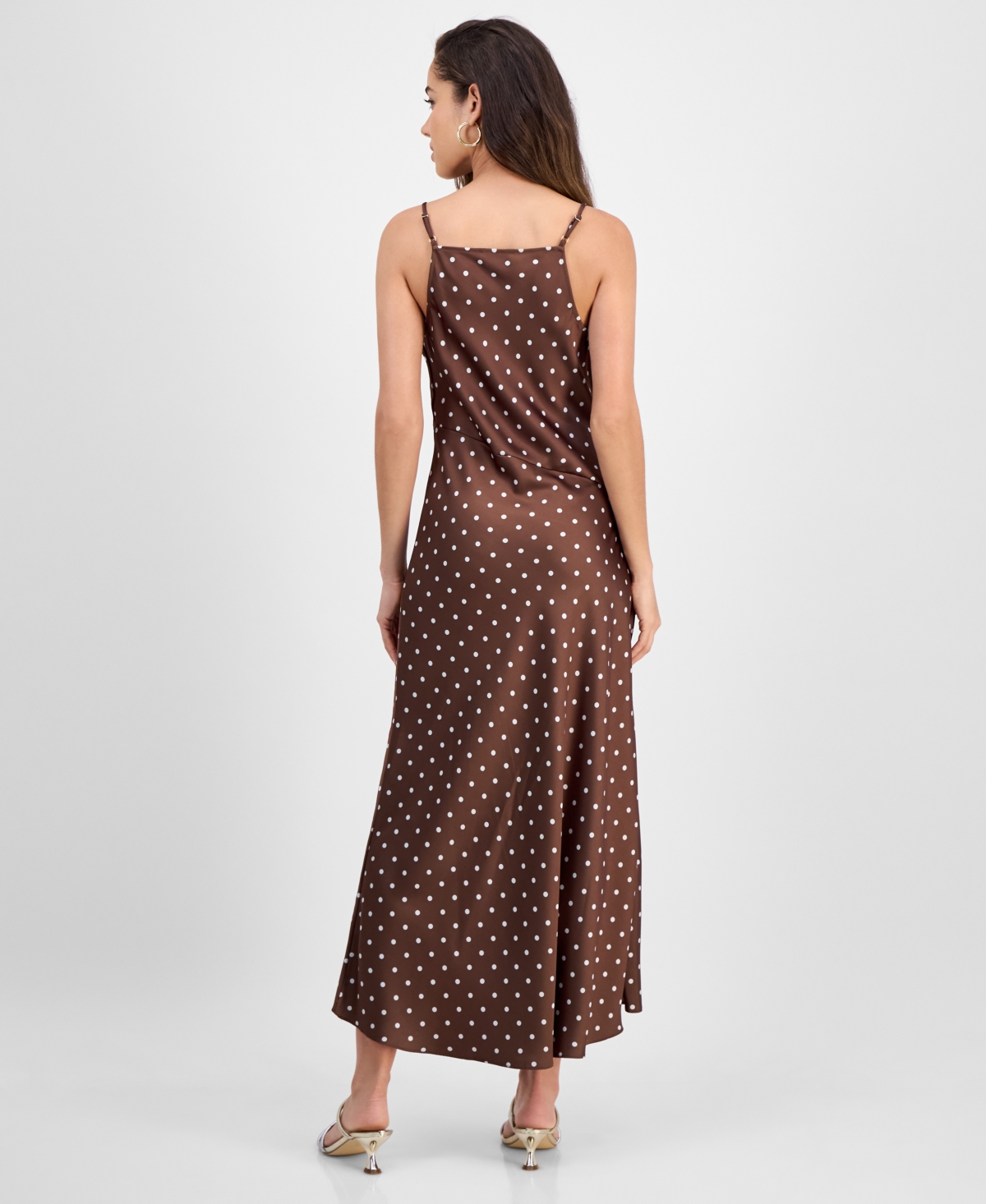 Guess Women's Cemona Printed Faux-wrap Sleeveless Dress In Brown