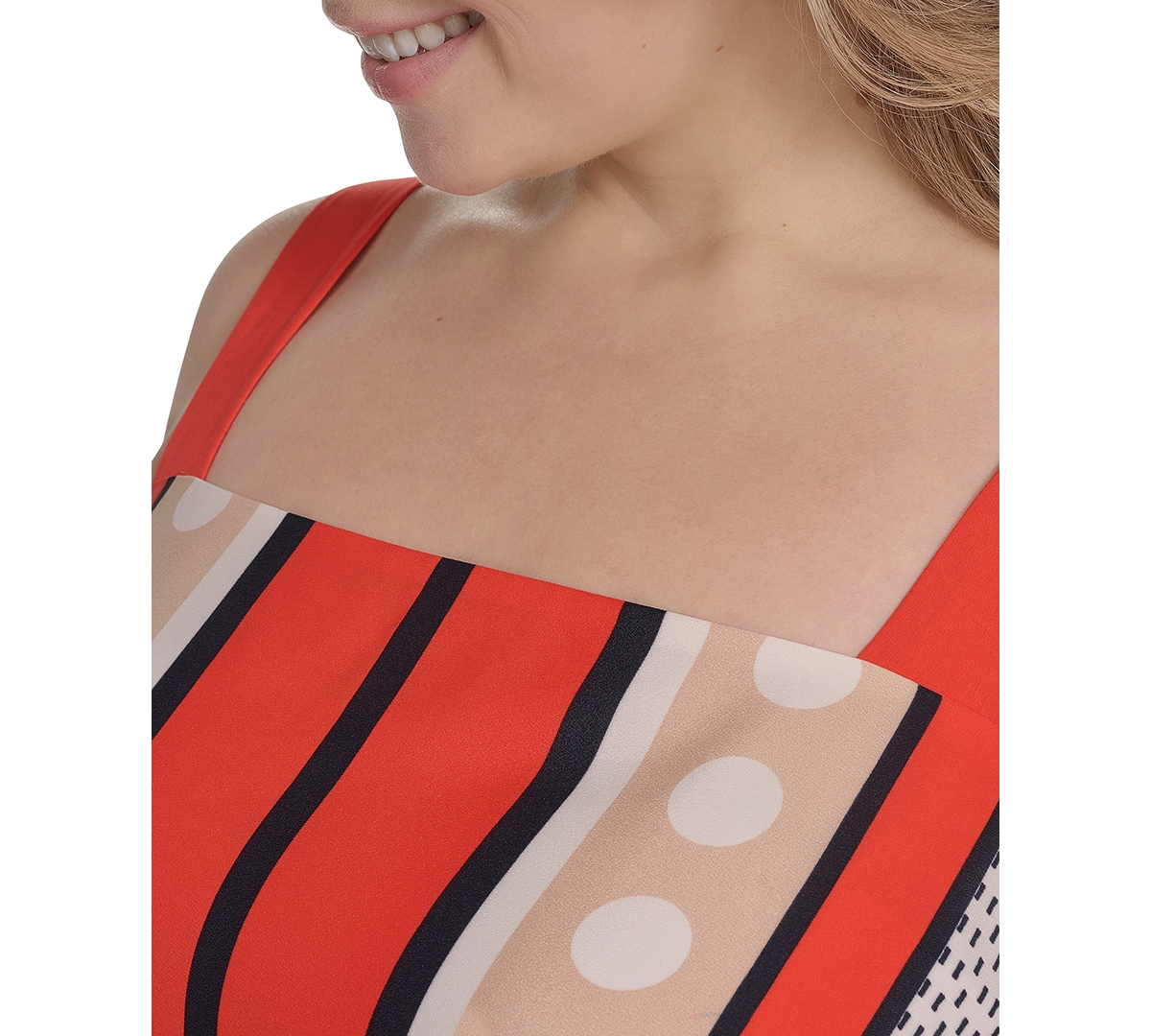 ELIZA J PLUS SIZE PRINTED SQUARE-NECK MAXI DRESS 