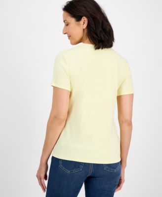 Women's Short Sleeve V-Neck Cotton Top, XS - 4X