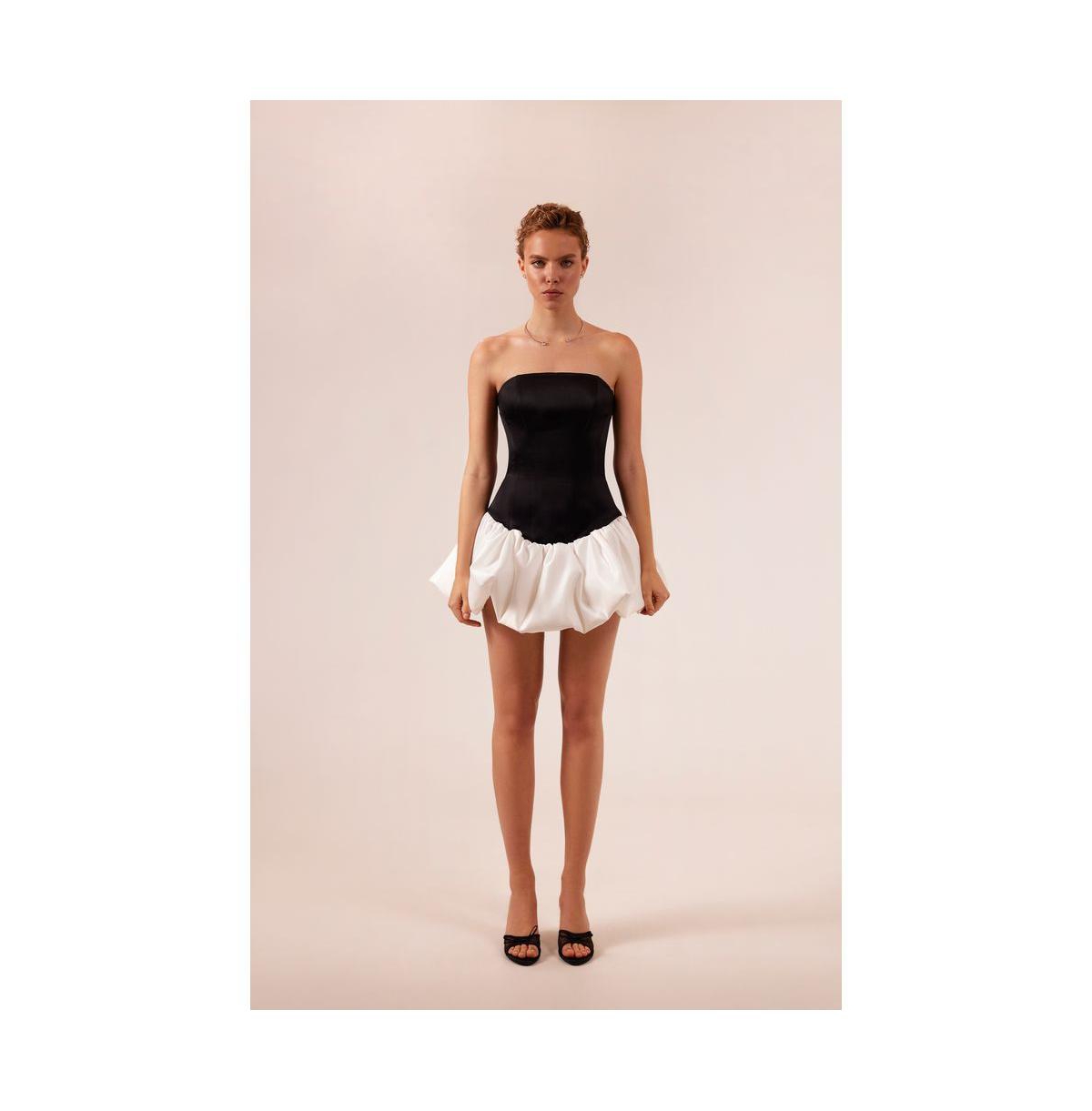 Women's Swan-like mini corset dress - Black