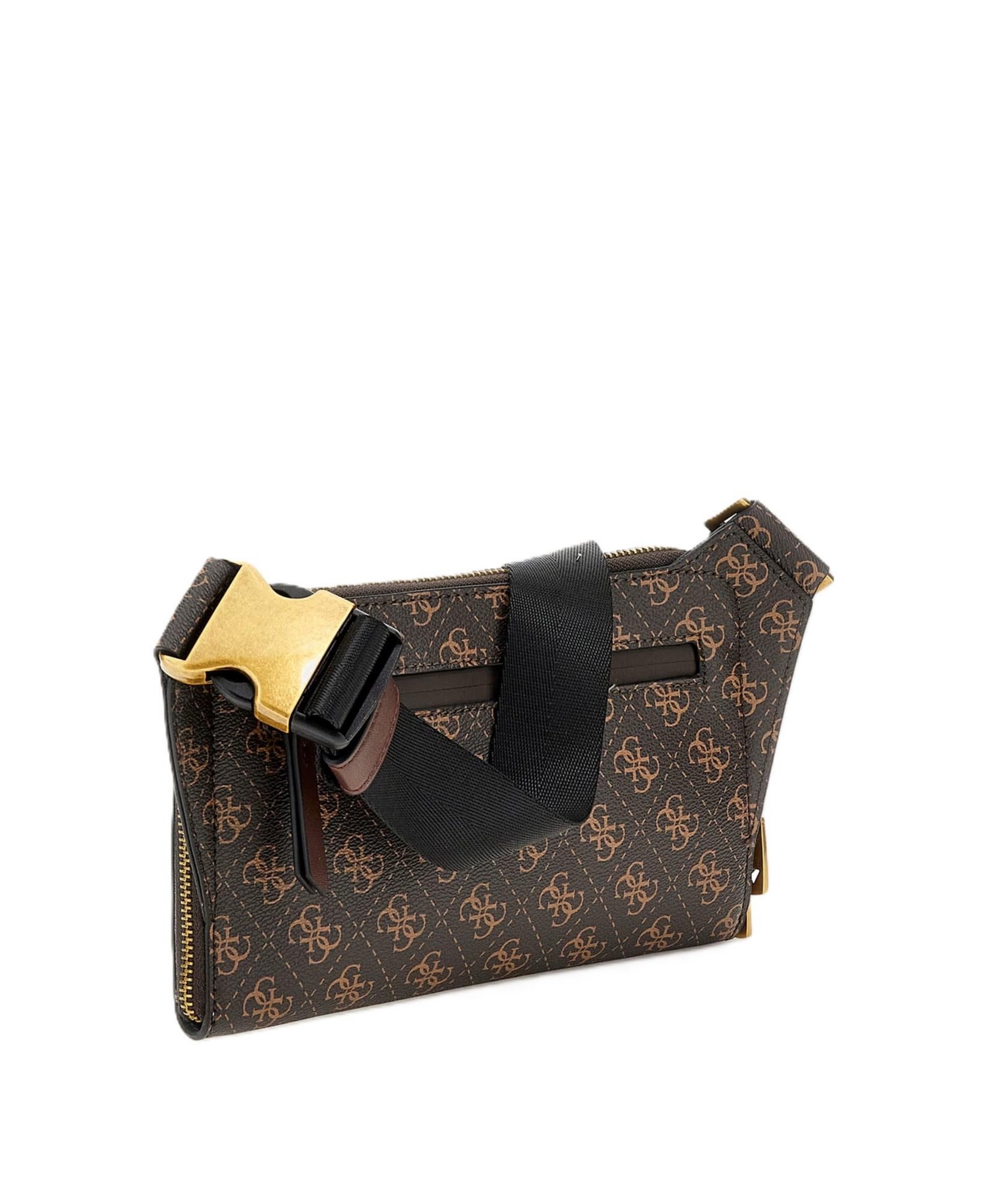 Guess Men's Milano Flat Bum Bag With Front Pocket In Brown,ochre,burgundy