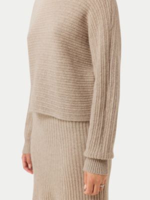 Women's Cashmere Cropped T-Neck Sweater
