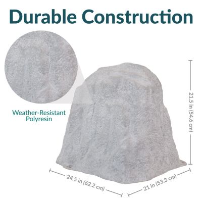 Outdoor Polyresin Landscape Rock Septic Cover with Stakes