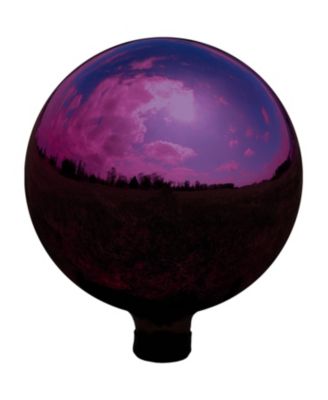 Reflective Mirrored Garden Gazing Globe Ball with Stemmed Bottom and Rubber Cap, 10" Diameter