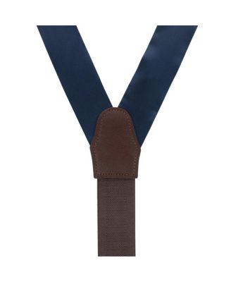 Men's Dutton Solid Colored Silk Button End Suspenders