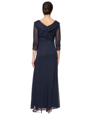 Petite Portrait Collar 3/4-Sleeve Gown