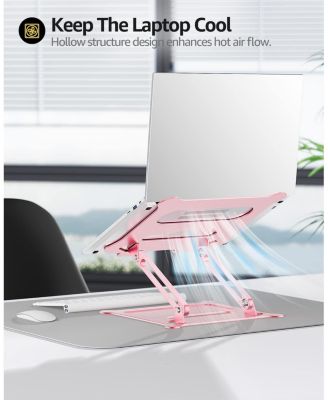 Adjustable Laptop Stand, Portable Laptop Riser, Aluminum Laptop Stand for Desk Foldable, Ergonomic Computer Notebook Stand Holder for MacBook Air Pro, Dell XPS, HP (10-15.6")