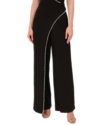 Women's Imitation Pearl Crepe Tuxedo Jumpsuit