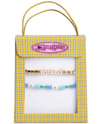 Gold-Tone 2-Pc. Set Totally Mixed Bead Stretch Bracelets