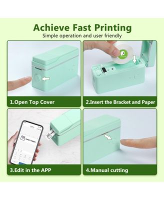 POLONO P31S Label Maker: Portable Bluetooth Thermal Printer w/ Tape, Templates – For Home, Office, Storage & Stickers – Blue.