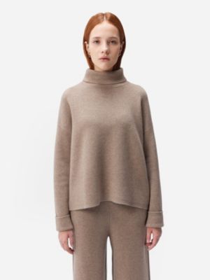 Women's Organic Color Cashmere Roll-Neck Sweater
