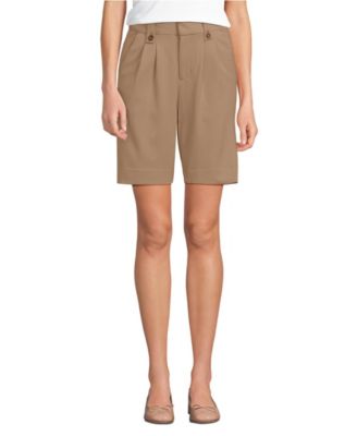 Women's Soft Polish High Rise Pleated 10" Shorts