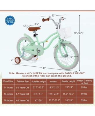 16-Inch Kids Bike with Adjustable Seat and Bell, Lightweight for Ages 3-8