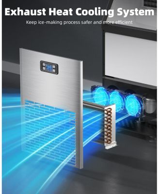 Commercial Ice Maker — 100 lb/day, 33 lb Storage, 2-Way Water Inlet, Self-Cleaning, Stainless Steel — Ideal for Home, Bar & Restaurant