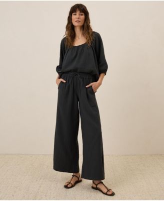 Women's Organic Cotton Coastal Double Gauze Split Hem Pant