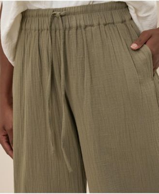 Women's Organic Cotton Coastal Double Gauze Split Hem Pant