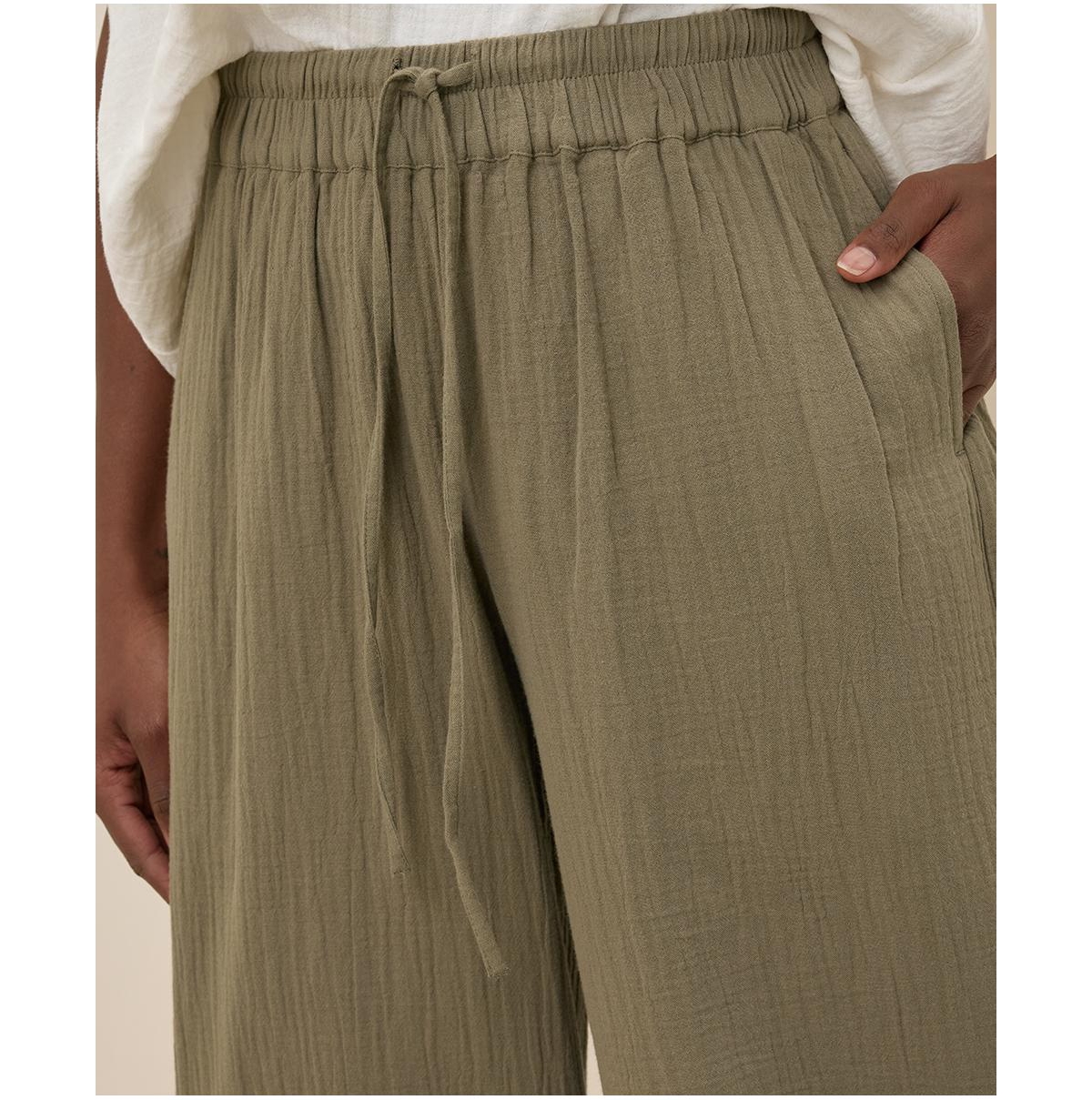 Pact Women's Organic Cotton Coastal Double Gauze Split Hem Pant