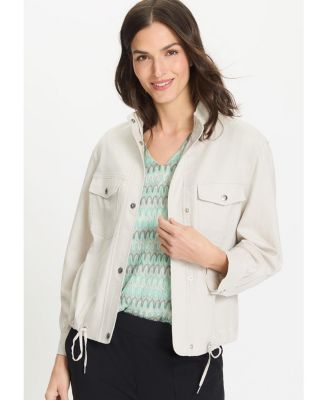 Women's Funnel Neck Linen Blend Jacket