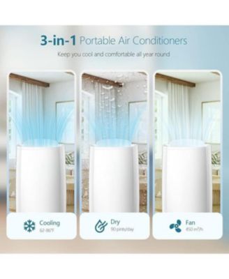 14,000 BTU Portable AC, 3-in-1 Cool/Dehumidify/Fan, Remote, Quiet, Cools up to 700 sq. ft – Ideal for Room/Office/Bedroom