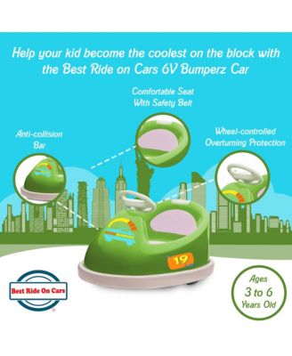 Bumperz 6 Volt Kids Electric Battery Powered Bumper Car, Green