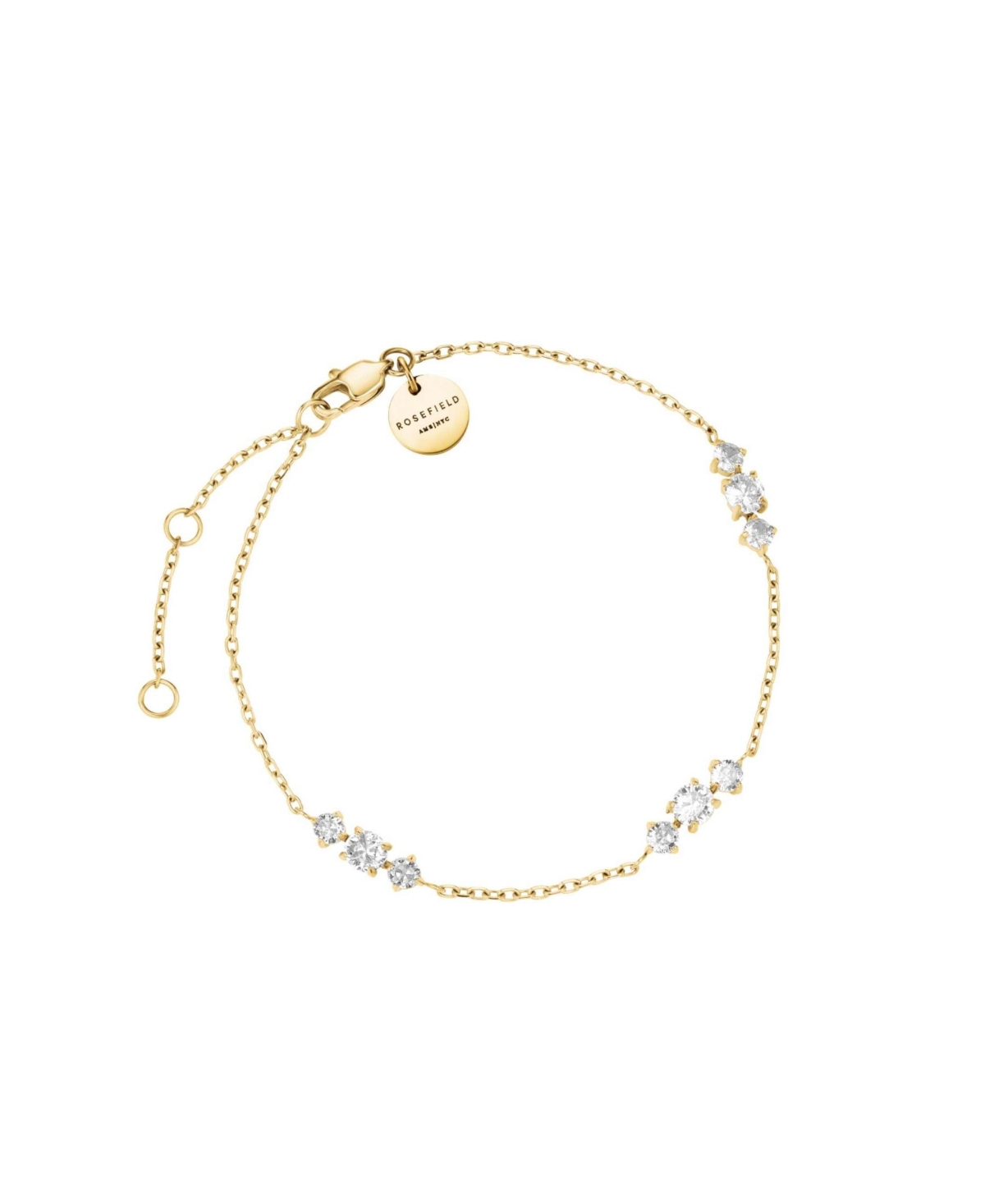 Rosefield Triple Crystal Bracelet In 14K Yellow Gold Plated Stainless Steel
