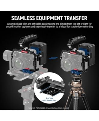 Foldable V Mount Battery Plate with Arca Type Camera Baseplate for RS4 RS3 Gimbal & Tripod, Lightweight DSLR Camera Video Rig Compatible with SmallRig V Mount Battery & Cage, PS015