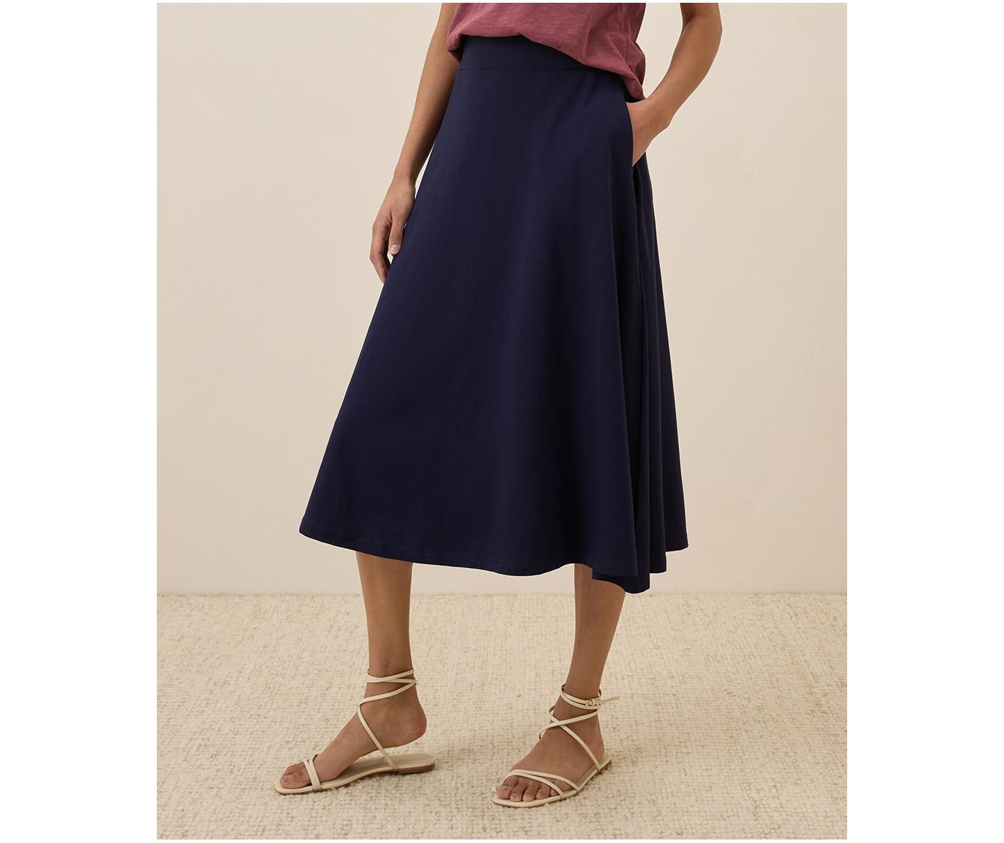 Женская юбка Pact Organic Cotton Fit & Flare Midi, цвет: Eclipse — фото 1