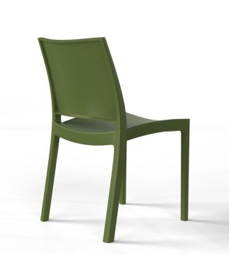 Modern Polypropylene Stackable Plastic Patio Dining Chair (Set of 2