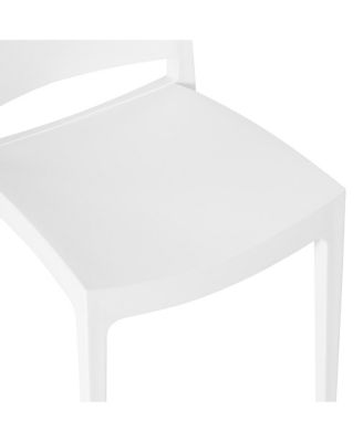 Modern Polypropylene Stackable Plastic Patio Dining Chair (Set of 2)