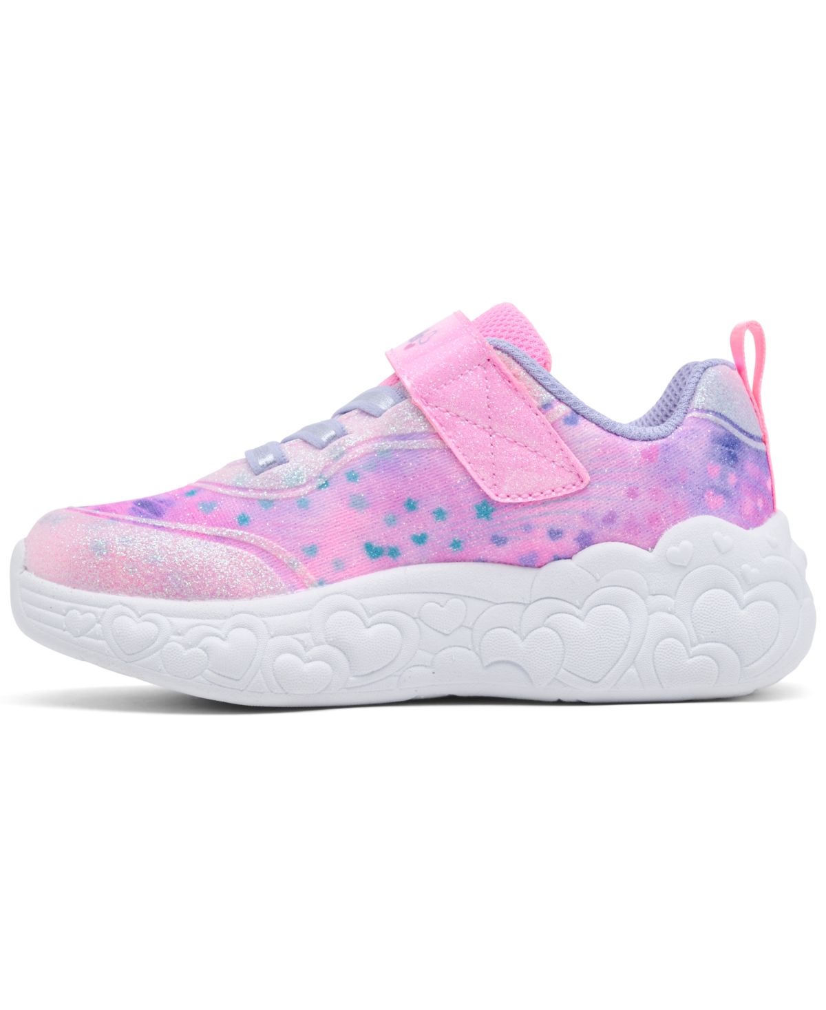 Skechers Toddler Girls S-lights: Eternal Heart Lights Light-up Fastening Strap Casual Sneakers From Finish Li In Light Pink