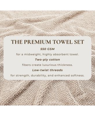 Cotton Textured 4-Piece Bath Towel Set