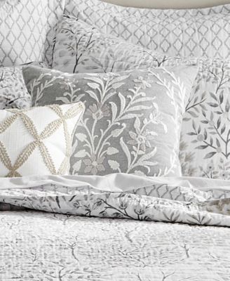 English Forest Embroidered Decorative Pillow, 18" x 18"