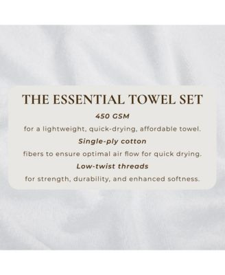 Quick-Drying Cotton 6-Piece Hand Towel Set, 26" x 16"