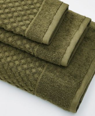 Quick-Drying Cotton Diamond Waffle Textured 4-Piece Bath Towel Set