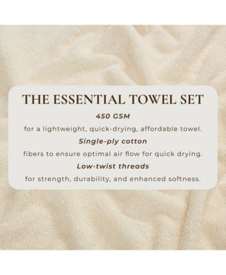 Quick-Drying Cotton 6-Piece Bath Towel Set,54x27x0.5 inches,26x16 inches