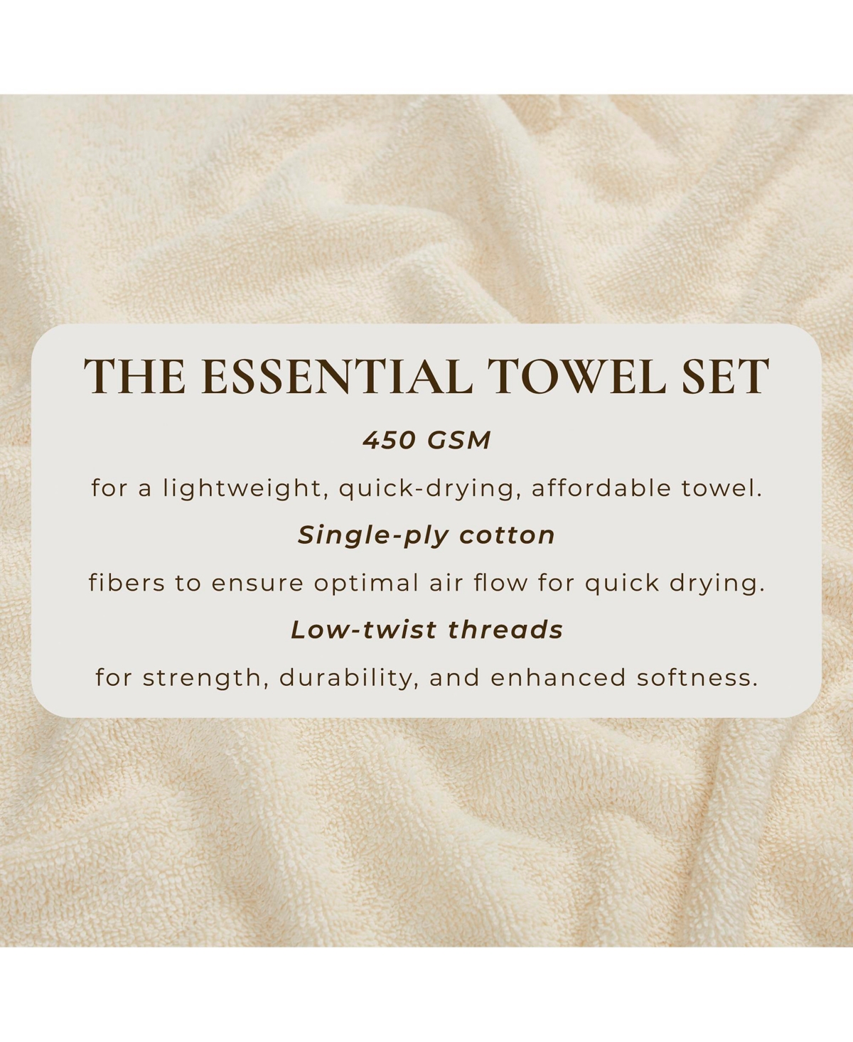 Linery & Co. Quick-Drying Cotton -Piece Bath Towel Set